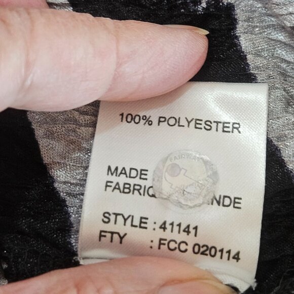 Jamie Sadock Zebra Crinkle Print Top Size XL Black Gray Golf Tennis - Picture 5 of 10